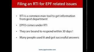 How to file RTI for EPF Employee Providend Fund Withdrawal or Transfer Issues [upl. by Kcirtap]