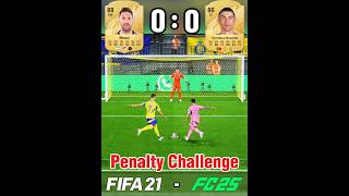 Messi Vs Ronaldo Penalty Kicks From FIFA 21 To FC 25  FIFA Evolution cr7shorts messivsronaldo [upl. by Nnaaras329]