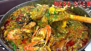 GHANAIAN OKRO STEW RECIPE  PARTY PLEASING OKRO STEW  Debzies Delight [upl. by Ellon]