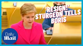 No 10 lockdown party Nicola Sturgeon tells Boris Johnson to resign [upl. by Drofxer]