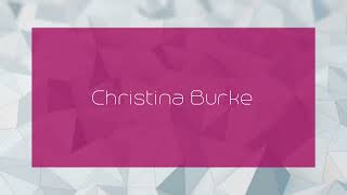 Christina Burke  appearance [upl. by Neztnaj]