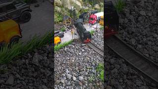 Rail King Steam Train Carrying Coal passes through the Railway Crossing [upl. by Aldric]