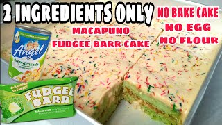 No Bake Fudgee Barr Macapuno Cake  2 Ingredients Only  Sobrang Sarap na Dessert  Madaling Gawin [upl. by Kirstyn714]