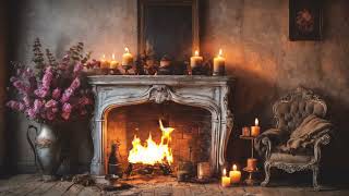 Cozy Floral Fireplace screensaver 3 hours Relaxing fireplace sounds for sleeping [upl. by Darrell787]