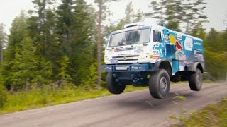 Kamaz T4 Dakar Truck Chases a Volkswagen Polo R WRC [upl. by Ylrebmyk998]