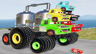 Crazy Escape From The Giant Oil Truck Zombie Monster Eater VS Lightning McQueen Beamng Drive 344 [upl. by Arik902]