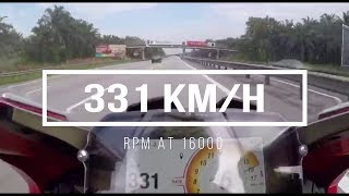 Ducati Panigale V4R Malaysia World Record 331Kmh Top Speed nazirhussin10 [upl. by Petunia]