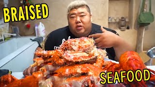 Monkey Brother makes saltbaked and steamed king crab and big lobster you can enjoy it right away [upl. by Hokanson]