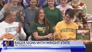 Pecatonica basketball standout Elaina Rager signs with Wright State [upl. by Lehpar]