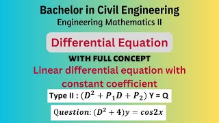 Linear differential equation with constant coefficient  Engineering Mathematics II  4 [upl. by Mersey141]