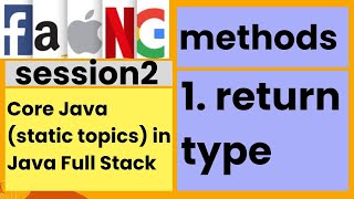 Core Java static topic  methods  return type  staticsession2  faangacademy [upl. by Ecinnaj258]