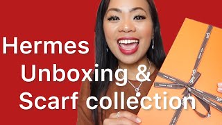 HERMES Unboxing and my minimalist scarf collection [upl. by Ennail]