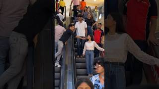 face touching prank on escalator 😹😱👀 funny escalatorgirl shortsfeed viral ytshortsviral [upl. by Ardnua]