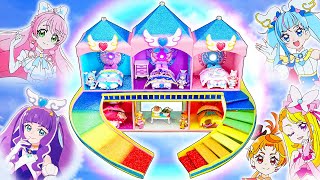 ひろがるスカイ！プリキュア🌈ドールハウスをDIY⭐️キュアマジェスティ登場！キュアスカイ、キュアプリズム、キュアウイング、キュアバタフライ🌼100円ショップの材料で手作り工作✨リカちゃん❤️声真似🍭 [upl. by Clarine127]