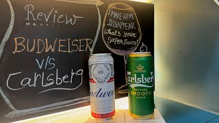 Comparison Of Budweiser Premium Vs Carlsberg Premium  Beer Comparison  Which One Is Better [upl. by Jaf]