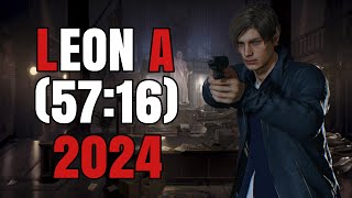 Resident Evil 2 Leon A Speedrun 5716 PS5 [upl. by Adolfo]