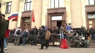 ProRussians cleared from govt building in Ukraines Kharkiv [upl. by Gerianna]