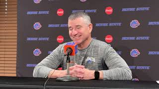 Boise State basketball coach Leon Rice previews Tuesdays game with No 17 Colorado State [upl. by Niple]