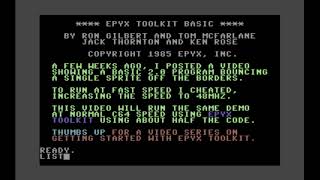 Sprite Movement Test Using Epyx Toolkit BASIC  1Mhz Thumbs up for a video series on Toolkit BASIC [upl. by Favianus]