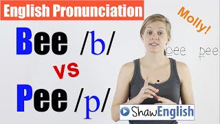 English Pronunciation Bee b vs Pee p [upl. by Fink]