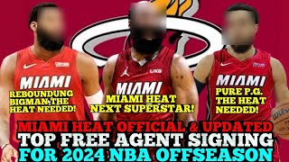 MIAMI HEAT OFFICIAL amp UPDATED TOP FREE AGENT SIGNING THIS 2024 NBA OFFSEASON  HEAT UPDATES [upl. by Elleinod]