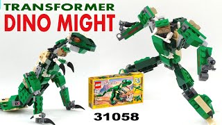 Tutorial Lego Creator 31058 Mighty Dinosaurs Alternate Design Transformer Dinosaur [upl. by Baruch]