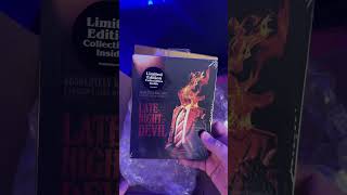 Unboxing LATE NIGHT WITH THE DEVIL Shudder Blu Ray amp DVD Steelbook with Collectibles shorts [upl. by Kcub]