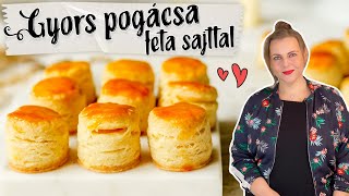 Gyors fetasajtos pogácsa recept 🔥🔥🔥 sütőporral egyszerűen [upl. by Llenrad681]