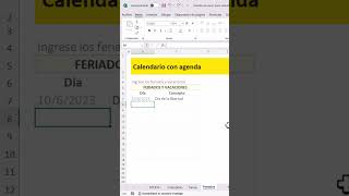 Calendario con agenda en Excel Descarga gratis shorts [upl. by Atinnek]