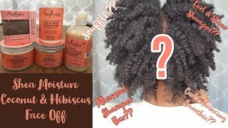 24 Shea Moisture Coconut amp Hibiscus Curl amp Shine Shampoo vs Rhassoul Clay Shampoo Bar [upl. by Alberta]