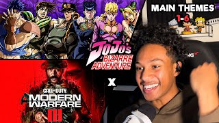 Reacting To ALL JOJOS MAIN THEMES For The First Time While Playing Call Of Duty [upl. by Izogn]