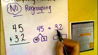 Double Digit Addition Decomposing MethodNO Regrouping [upl. by Cathey]