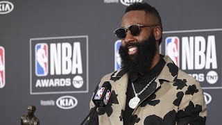 James Harden Press Conference  MVP  Most Valuable Player Award  2018 NBA Awards [upl. by Ecirtemed833]