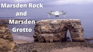 Marsden Rock and Marsden Grotto South Shields  DJI MINI 2 4k Drone [upl. by Hooper738]