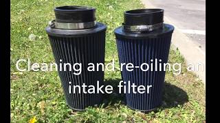 Cleaning  reoiling an intake filter [upl. by Stimson]