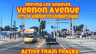 Driving Los Angeles Vernon Avenue City of Vernon to Leimert Park losangeles [upl. by Gamin]