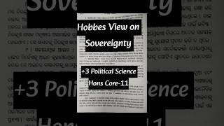 Hobbes View on Sovereignty3 5th Semester Political Science Hons Core11 [upl. by Jacquie]