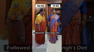 How she lost 70 Kg weight From 150 Kg to 79 Kg Let me know in comments if you want her diet plan [upl. by Yarased]