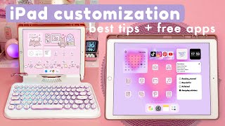 Best iPad customization tips  free apps in 2022 ✨ useful widgets aesthetic homescreen and more [upl. by Alat]