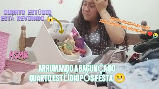 ARRUMANDO A BAGUNÇA DO QUARTO ESTÚDIO PÓS FESTA 😬 ESTÁ TUDO REVIRADO 😱 ASMR LIBERADO asmr fy [upl. by Suivatal905]