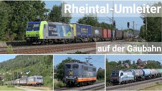 Extrem viele RheintalUmleiter auf der Gäubahn  Hectorrail 162 Raildox und HSL Euro 9000 RDC [upl. by Inalel]