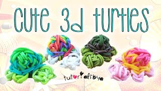 NEW 3D Turtle MONSTER TAIL Rainbow Loom Charm Tutorial  How To [upl. by Gonick]