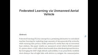 Federated Learning via Unmanned Aerial Vehicle [upl. by Harras]