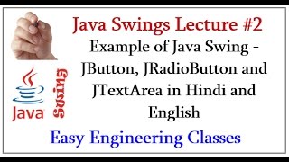 Example of Java Swing  JButton JRadioButton and JTextArea in Hindi and English [upl. by Monique]