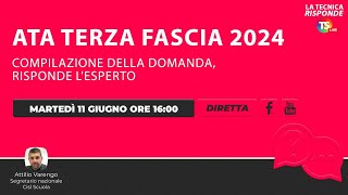 Ata terza fascia 2024 la compilazione della domanda insieme allesperto [upl. by Anaerda]