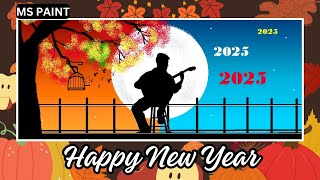 How to Create New Year Drawing in MS PAINT  Ms Paint Art  New Year 2025 art mspaint newyear [upl. by Cece712]