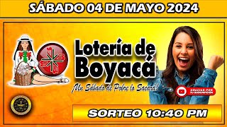 Resultado de LA LOTERIA DE BOYACA del SÁBADO 04 de Mayo 2024 loteria loteríadeboyacá [upl. by Ernie]