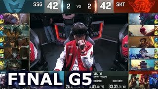 SKT vs SSG  Game 5 Grand Finals Worlds 2016  LoL S6 World Championship Samsung vs SK Telecom T1 G5 [upl. by Hardigg]