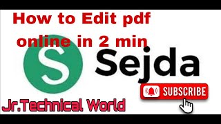 Easy to use Online PDF editor  Sejda  how to edit pdf online  online mein pdf kese edit kare [upl. by Atimad]