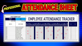 Attendance Sheet  How To Make An Attendance Sheet In MS Excel  Create Attendance Sheet [upl. by Jayson105]